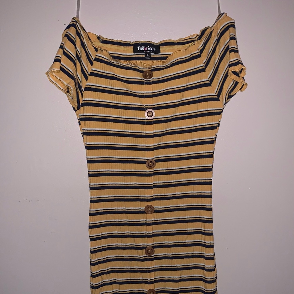 Yellow and blue tight dress